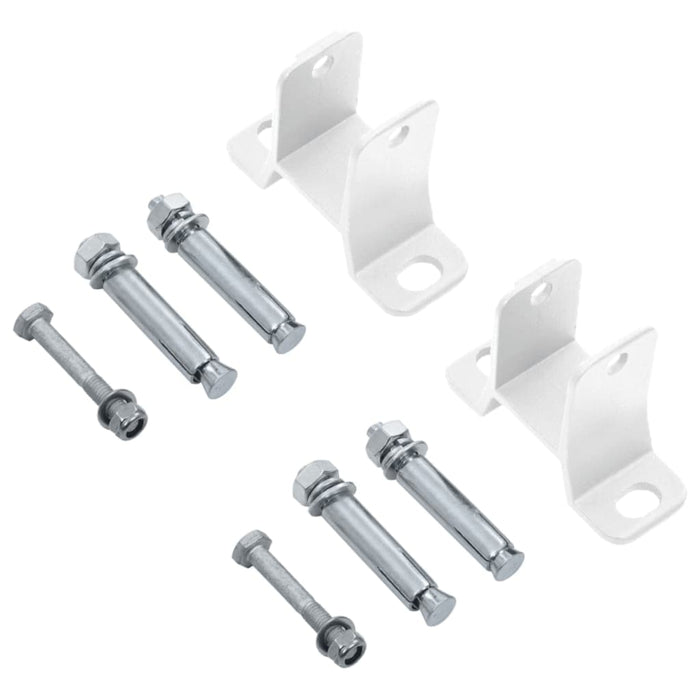 Manuell uttrekkbar markise med stolper 4,5x3 m blå og hvit