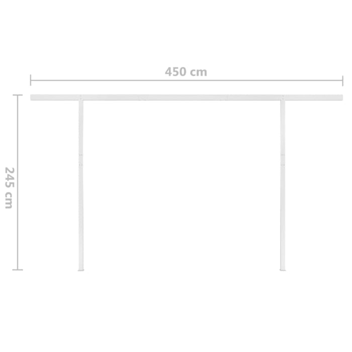 Manuell uttrekkbar markise med LED 4,5x3,5 m oransje og brun