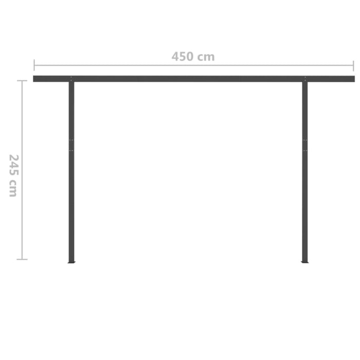 Manuell uttrekkbar markise med LED 4x3,5 m kremhvit