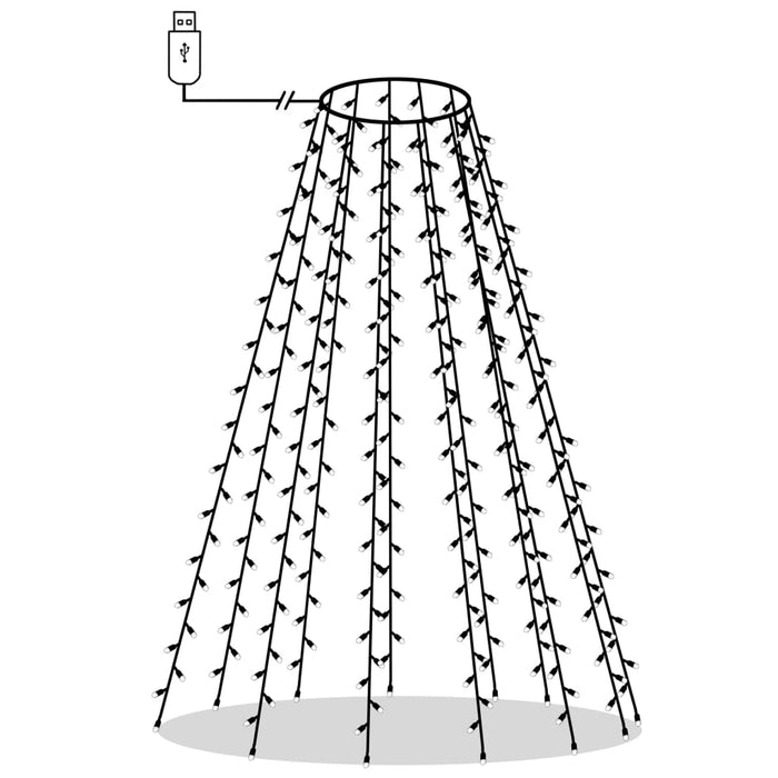 Nettlys for juletre med 150 LED kaldhvit 150 cm