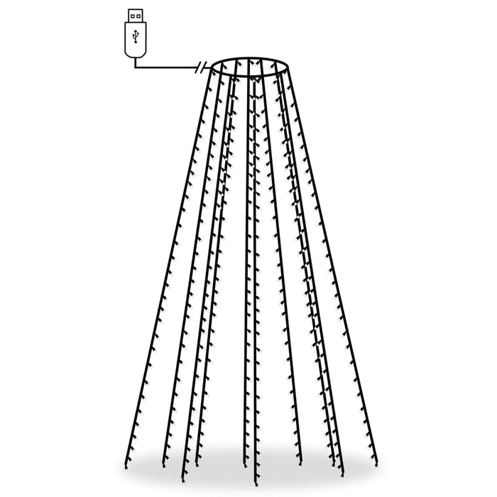 Nettlys for jultre med 250 LED kaldhvit 250 cm