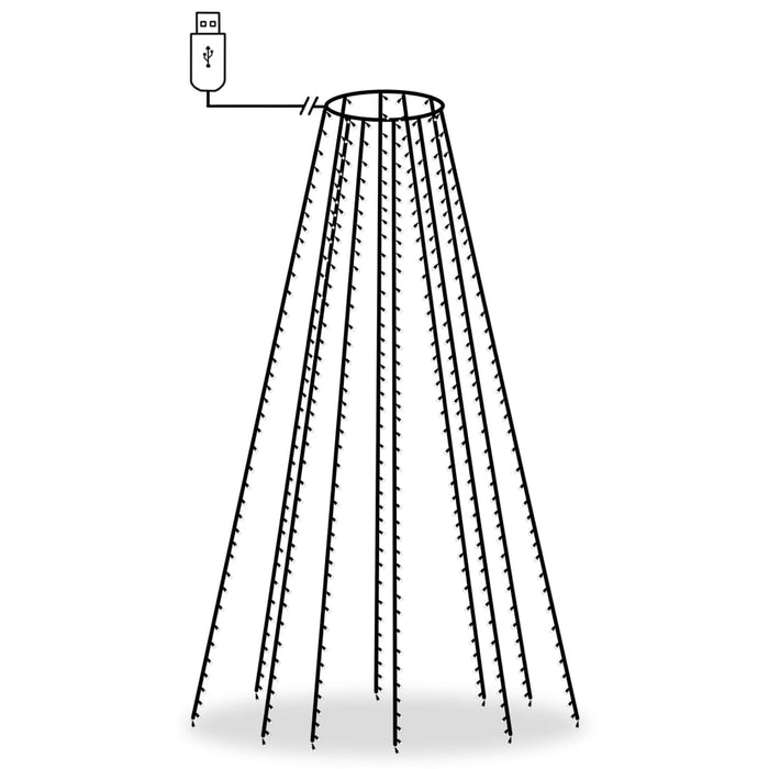 Nettlys for juletre med 400 LED kaldhvit 400 cm