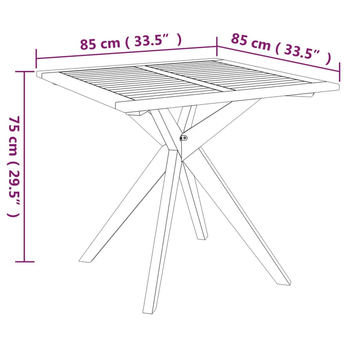 Hagebord 85x85x75 cm heltre akasie