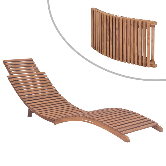 Sammenleggbare solsenger 2 stk heltre teak