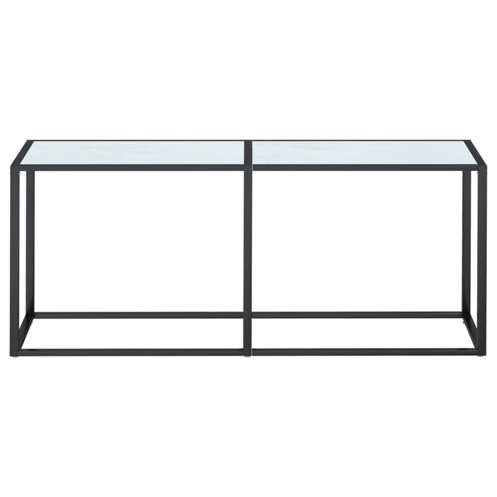 Konsollbord hvit marmor 180x35x75,5 cm herdet glass