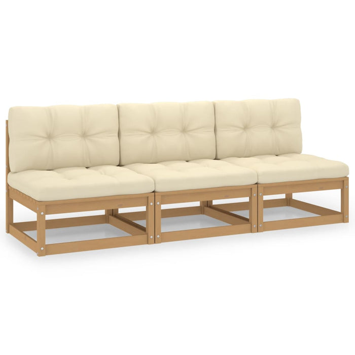 Sofa med puter 3-seters heltre furu