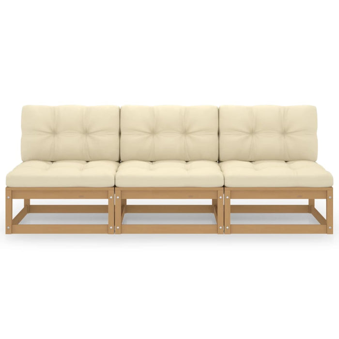 Sofa med puter 3-seters heltre furu