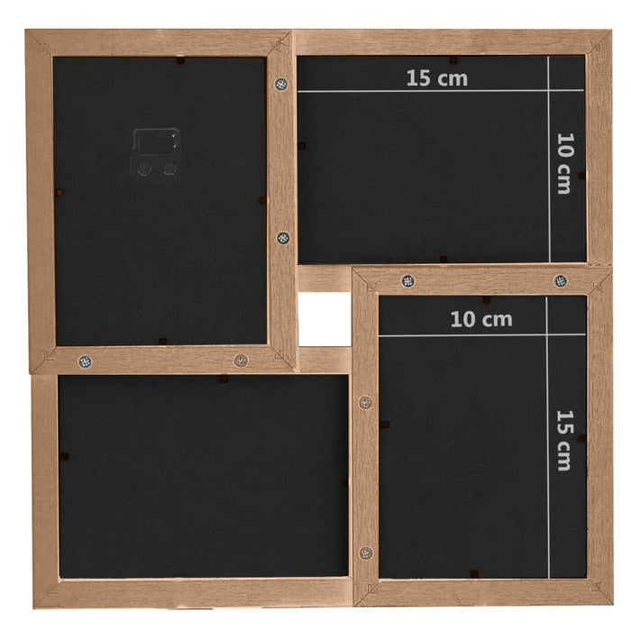 Fotorammekollasj for 24x(10x15 cm) bilde lysebrun MDF