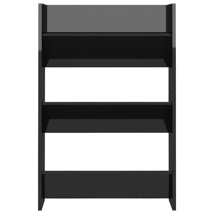 Veggskoskap 2 stk høyglans svart 60x18x90 cm sponplate