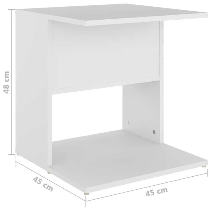 Sidebord hvit 45x45x48 cm sponplate