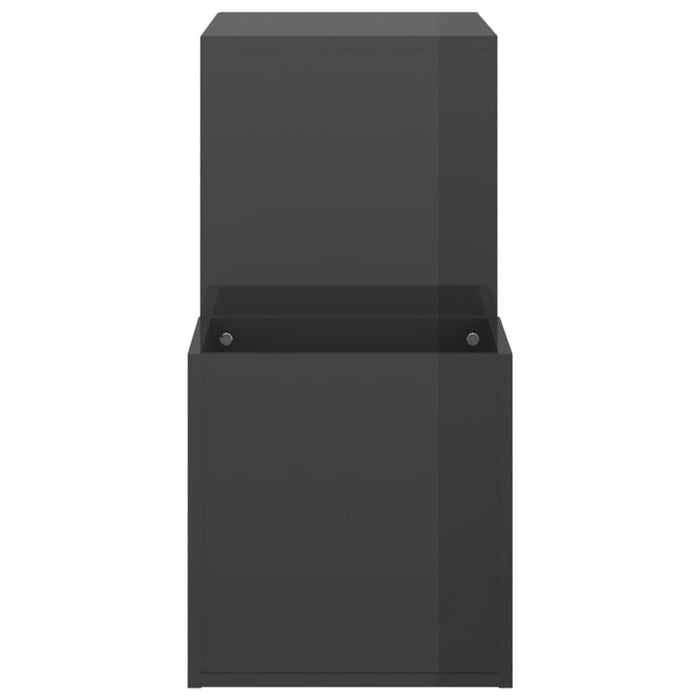 Skoskap for gang høyglans grå 105x35,5x70 cm sponplate