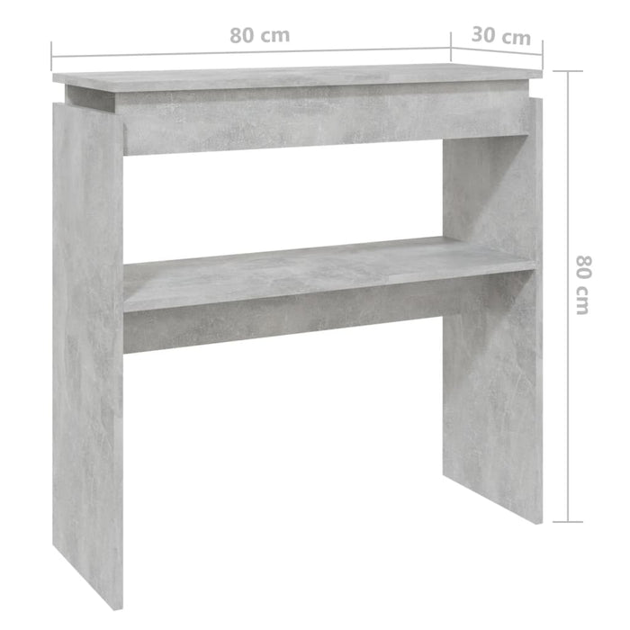 Konsollbord betonggrå 80x30x80 cm sponplate