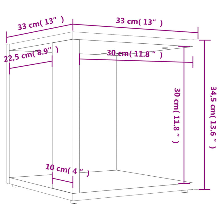 Sidebord betonggrå 33x33x34,5 cm sponplate