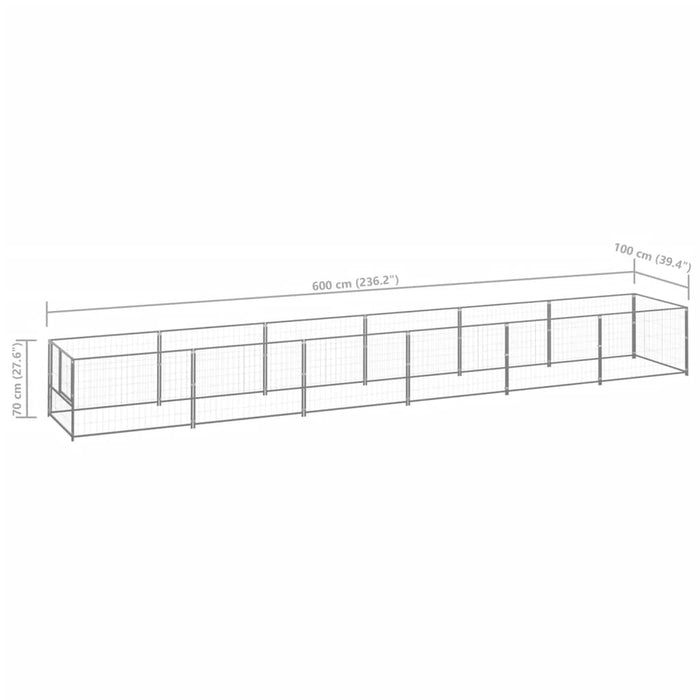 Hundegård sølv 6 m² stål