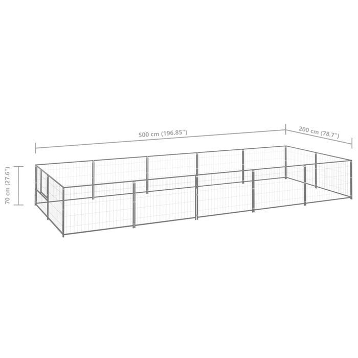 Hundegård sølv 10 m² stål