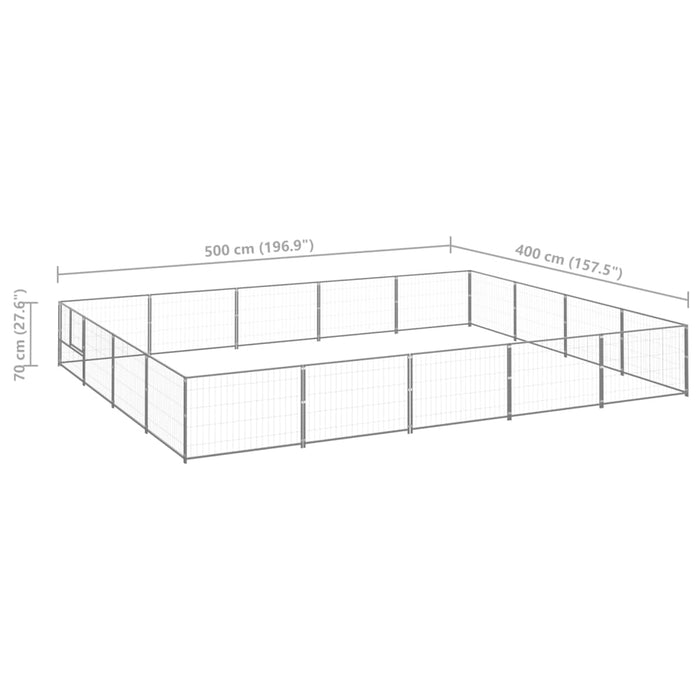 Hundegård sølv 20 m² stål