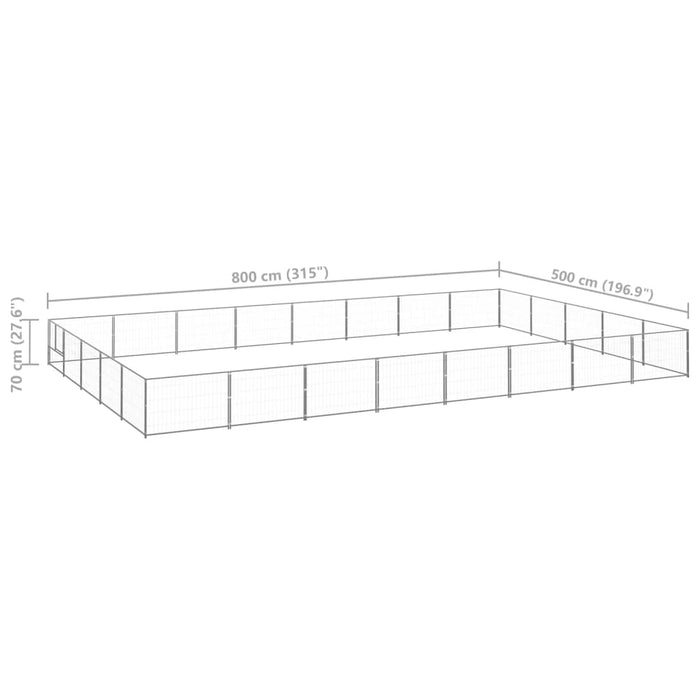 Hundegård sølv 40 m² stål