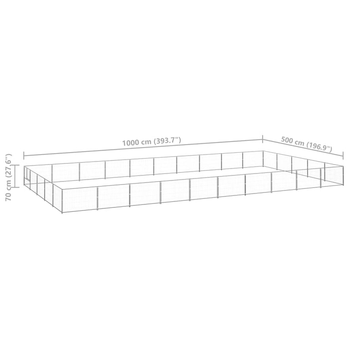 Hundegård sølv 50 m² stål