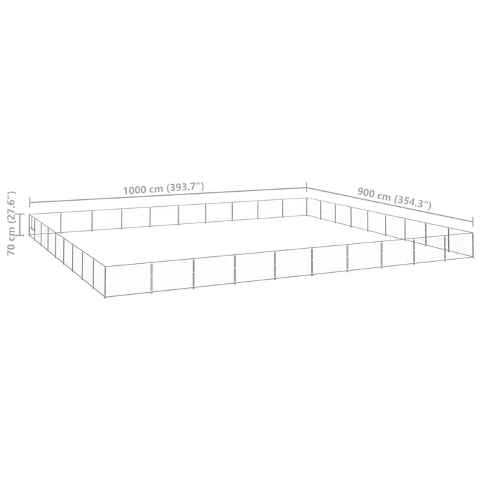 Hundegård sølv 90 m² stål