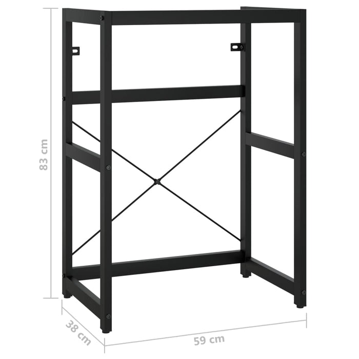 Badehylle svart 59x38x83 cm jern