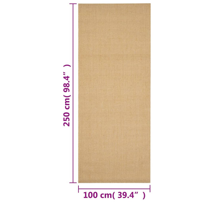 Teppe naturlig sisal 100x250 cm