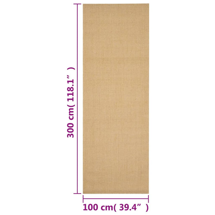 Teppe naturlig sisal 100x300 cm