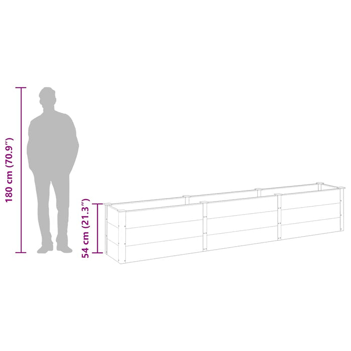 Høybed 300x50x54 cm WPC grå