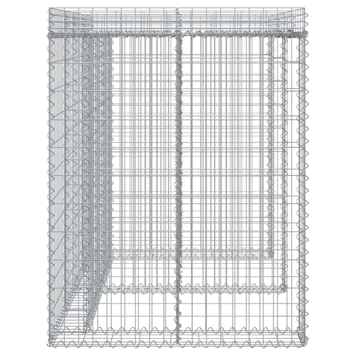 Gabionvegg for søppelkasse 192x91x120 cm galvanisert jern