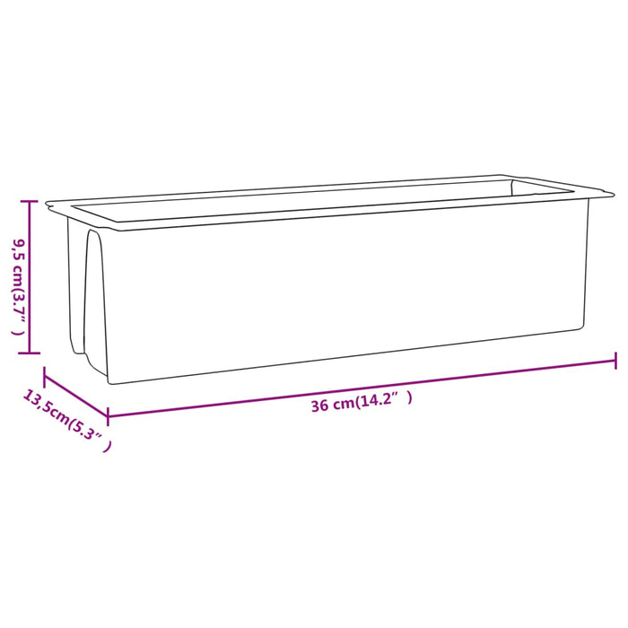 Blomsterkasser for europaller 12 stk grå 36x13,5x9,5 cm PP