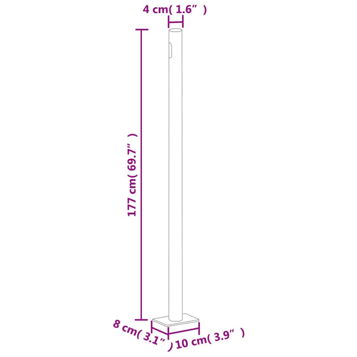 Uttrekkbar sidemarkise 180x600 cm svart