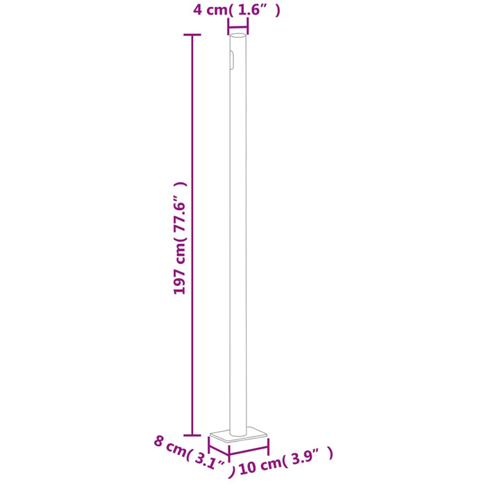 Uttrekkbar sidemarkise 200x600 cm kremhvit