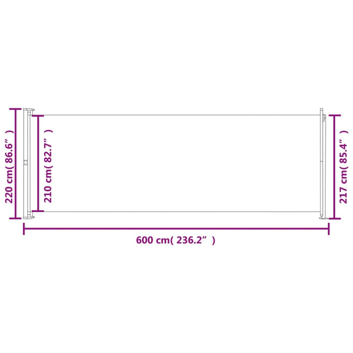 Uttrekkbar sidemarkise 220x600 cm blå