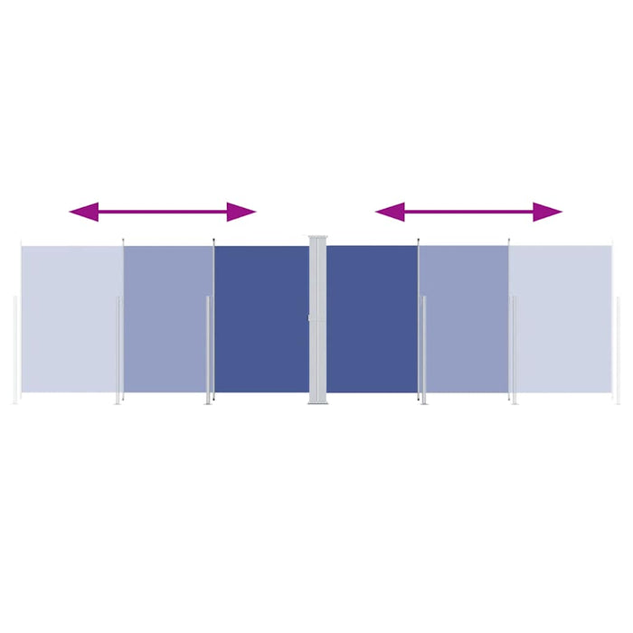 Uttrekkbar sidemarkise 180x600 cm blå