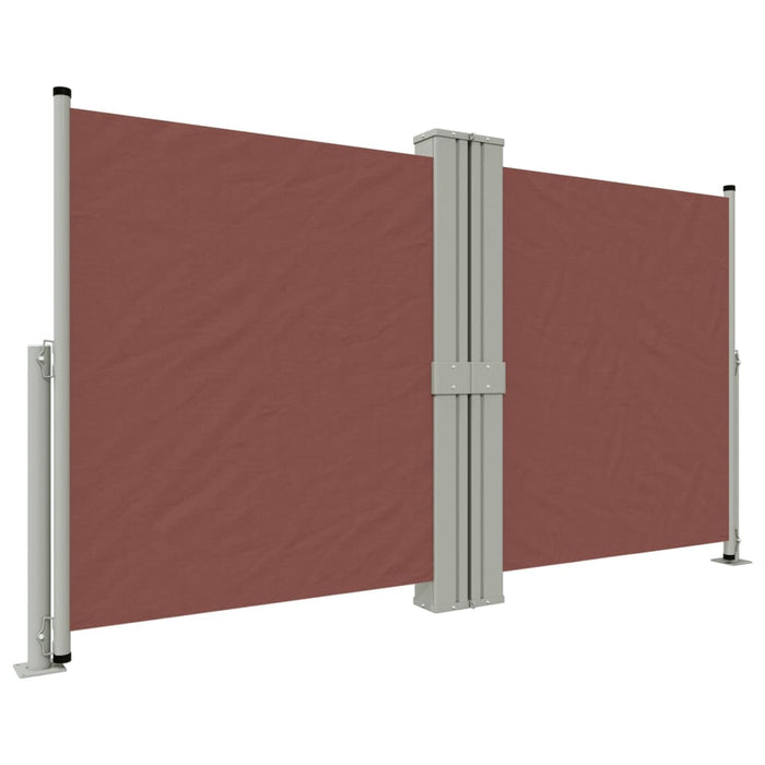 Uttrekkbar sidemarkise brun 140x1200 cm