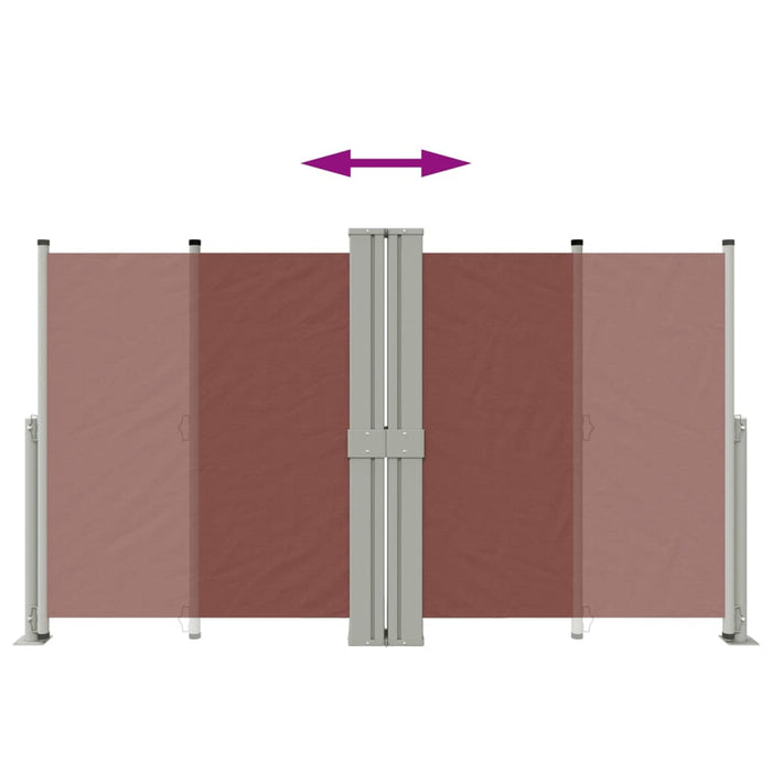 Uttrekkbar sidemarkise brun 140x1200 cm