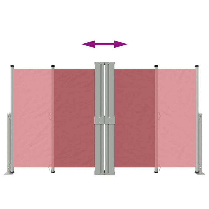 Uttrekkbar sidemarkise rød 140x1200 cm