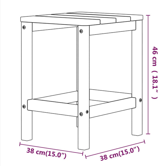 Adirondack hagebord brun 38x38x46 cm HDPE