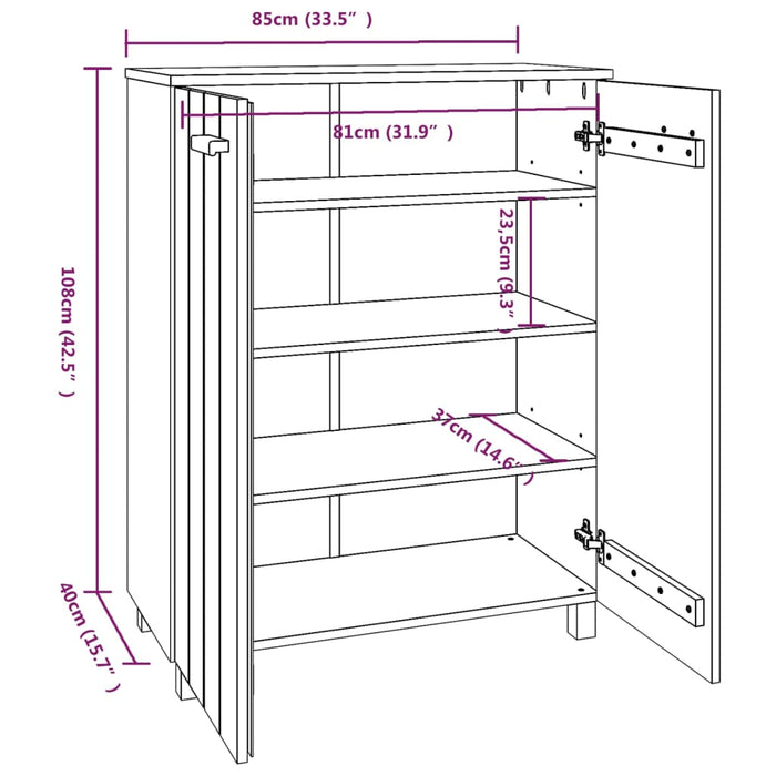 Skoskap HAMAR honningbrun 85x40x108 cm heltre furu