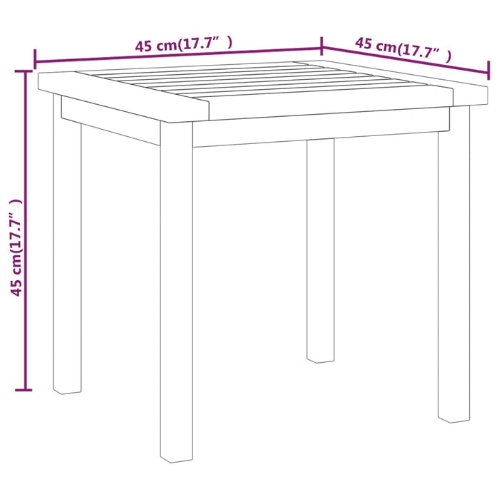 Sidebord 45x45x45 cm heltre teak