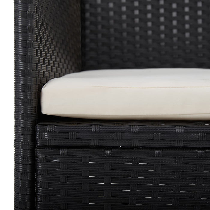 Utendørs spisestoler 2 stk svart polyrotting