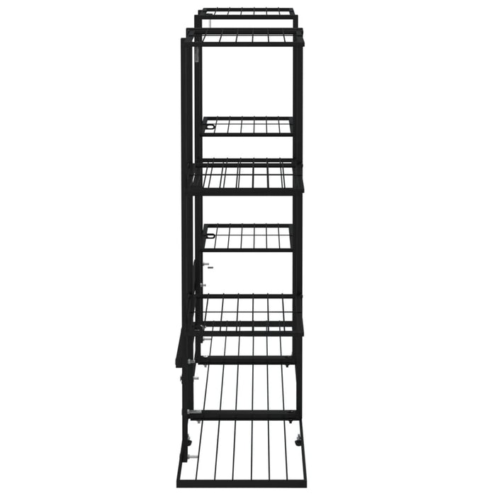 Blomsterstativ 94,5x25x89 cm svart jern