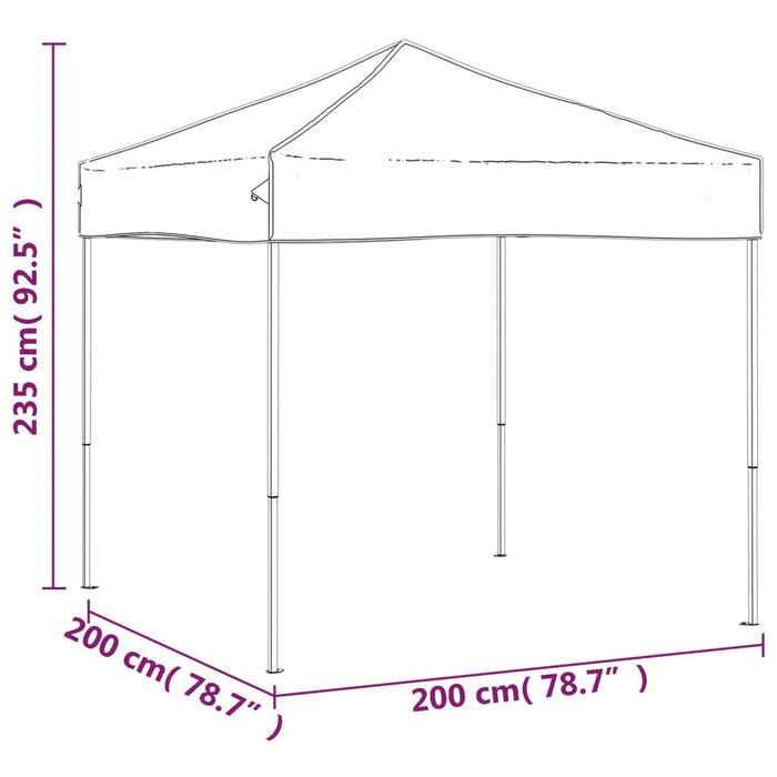 Sammenleggbart festtelt blå 2x2 m