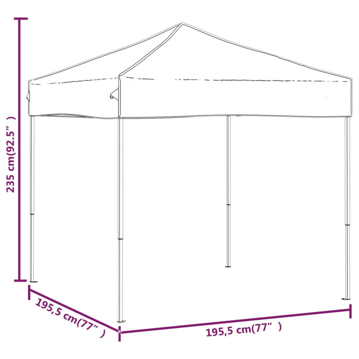 Sammenleggbart festtelt hvit 2x2 m