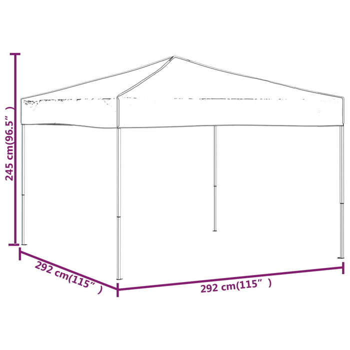 Sammenleggbart festtelt hvit 3x3 m