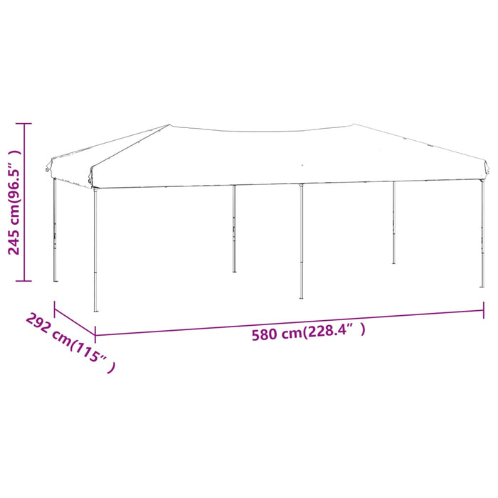 Sammenleggbart festtelt kremhvit 3x6 m