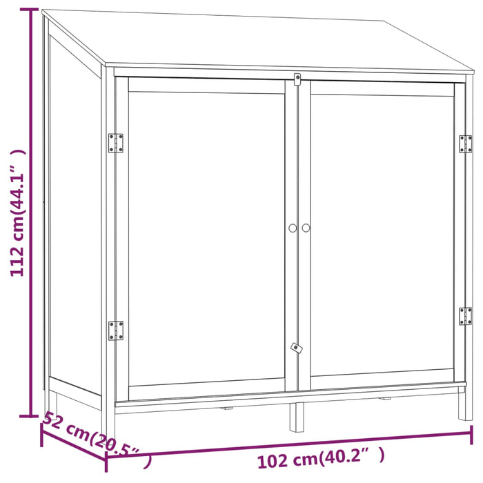 Hageskur hvit 102x52x112 cm heltre gran