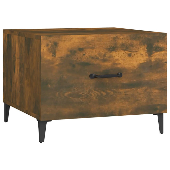 Salongbord med metallben 2 stk røkt eik 50x50x40 cm