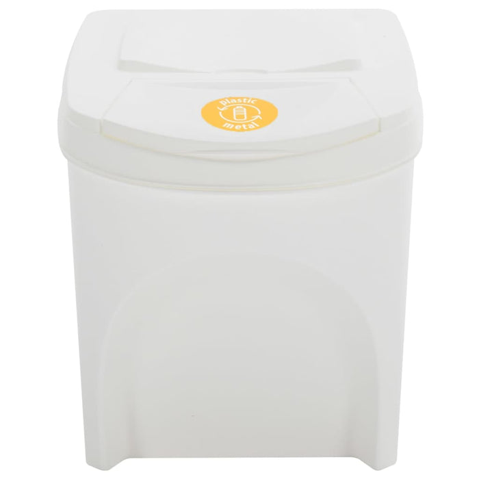 Stablebare søppelbøtter 4 stk hvit 100 L polypropylen