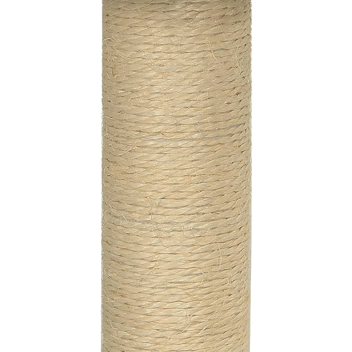 Kattetre med klorestolper i sisal kremhvit 74 cm