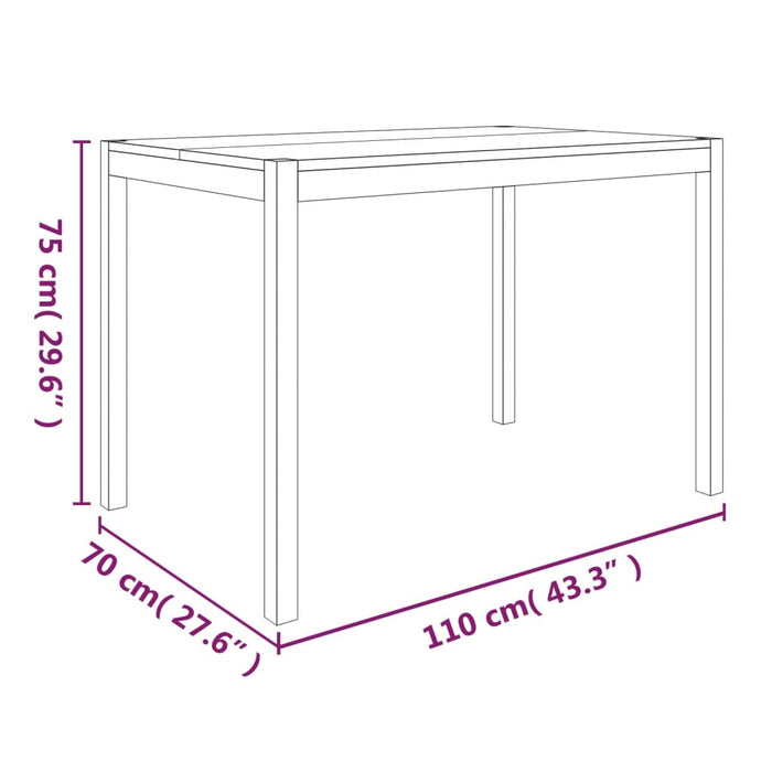 Spisebord 110x70x75 cm heltre akasie